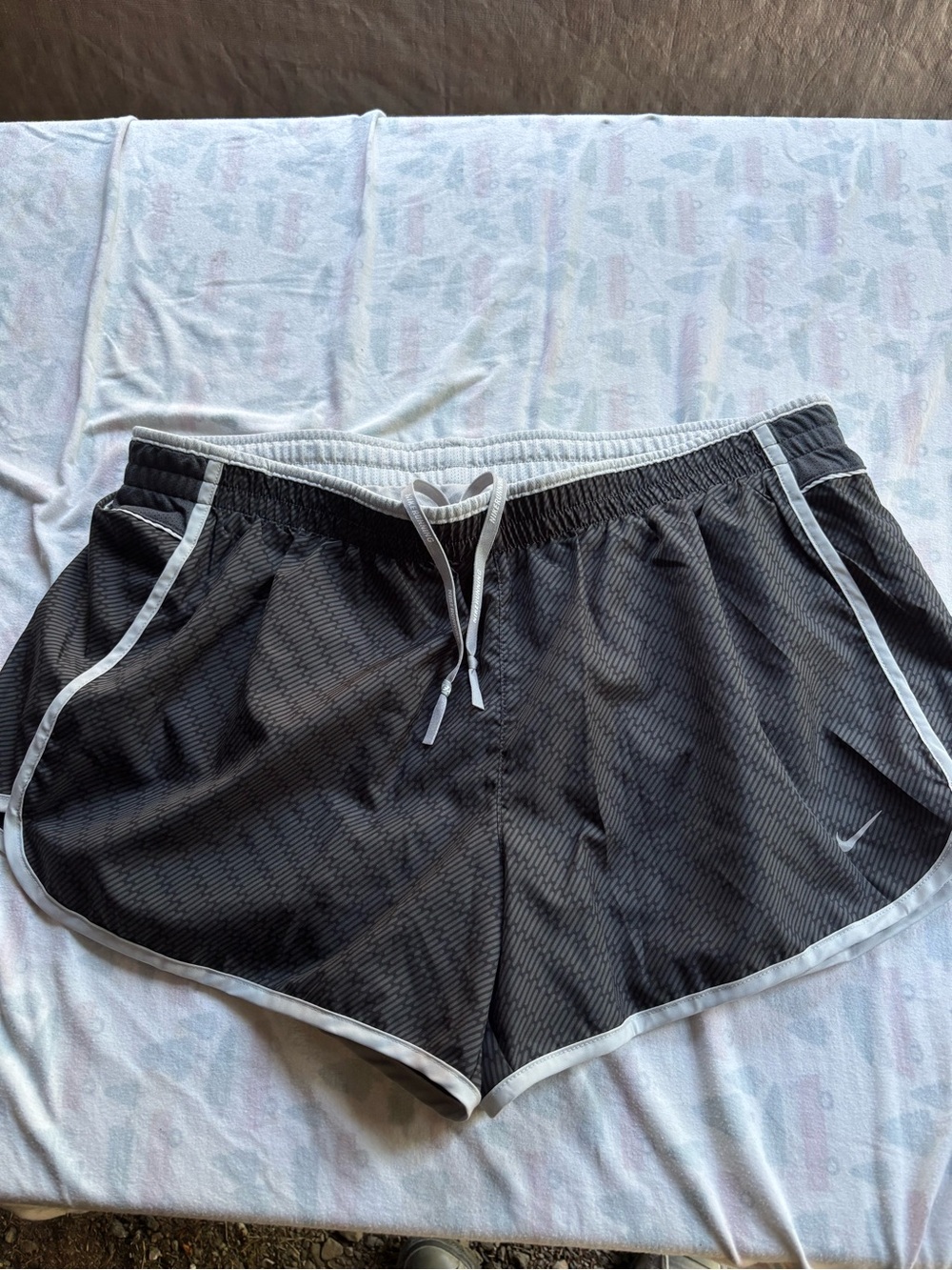 Nike Women's Black Athletic Shorts with White Piping